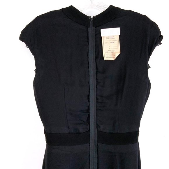 Vintage Badgley Mischka Black Tiered Ruffle Cocktail Party Dress Size 6 - Picture 13 of 16